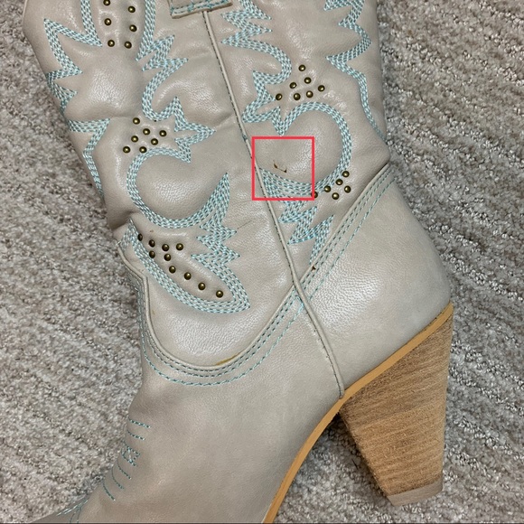 NEW Very Volatile Denver Cowboy Boots Ivory Off White 8.5 - Picture 16 of 16